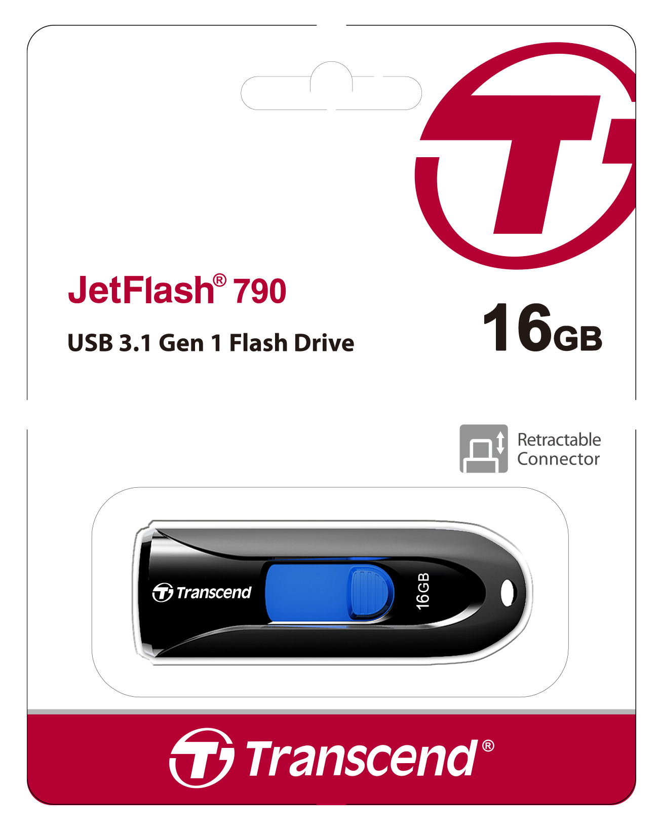 USB 3.1 Gen1 Transcend Jet Flash 790K 16GB 5Gbps TS16GJF790K - Bảo hành 5 năm