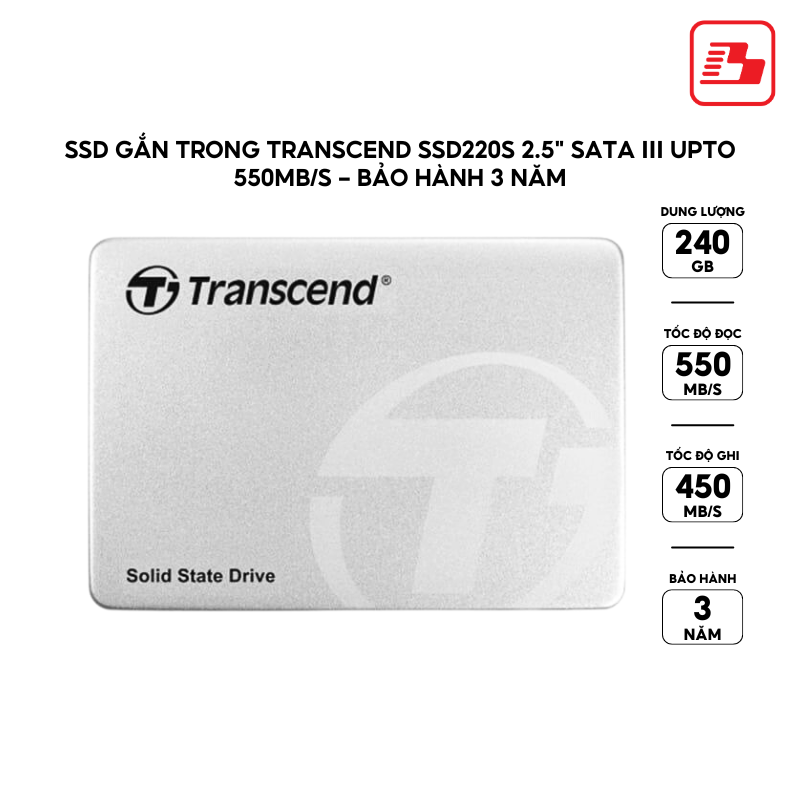 Ổ cứng gắn trong 240GB SSD 220S 2.5" Transcend TS240GSSD220S