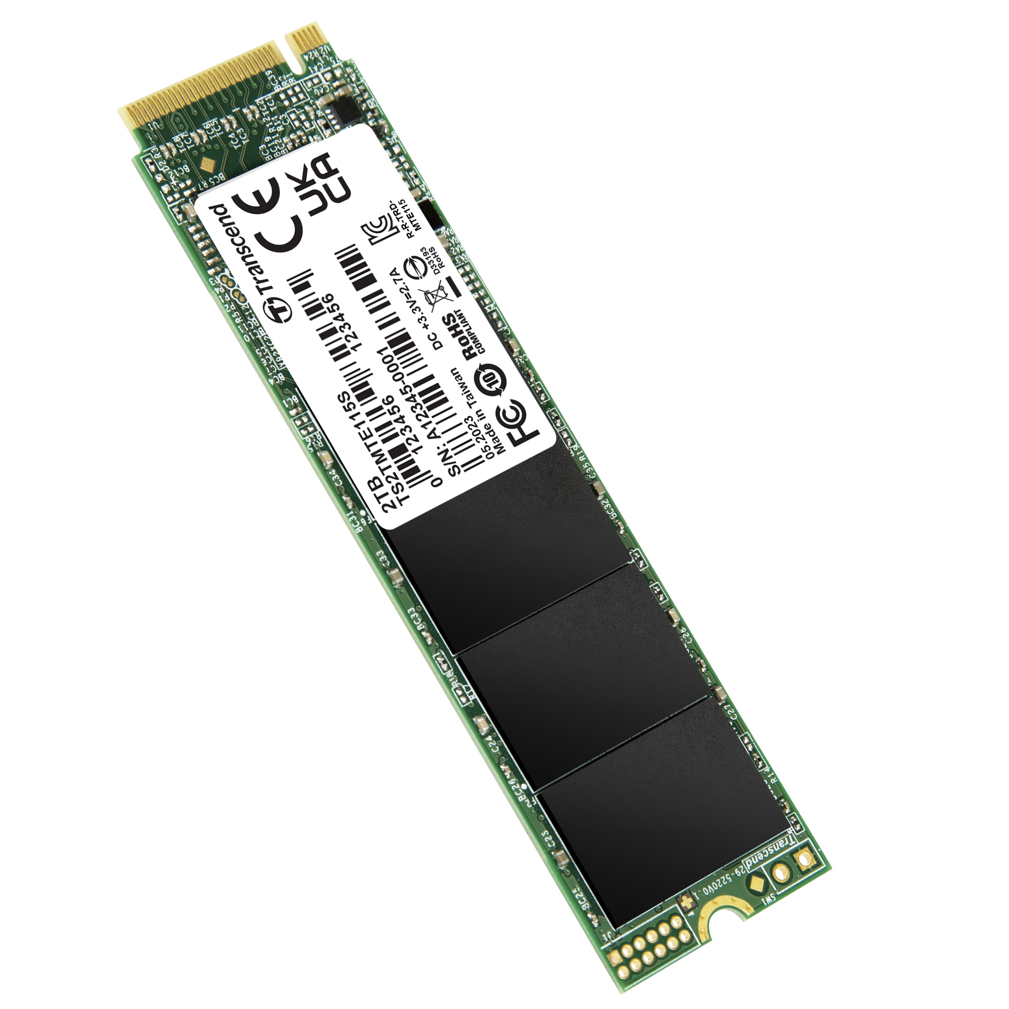 Ổ cứng gắn trong 2TB SSD115S M.2 2280, PCIe Gen3x4, Transcend (up to R/W: 3200/1900MB/s) - Bảo Hành 3 năm