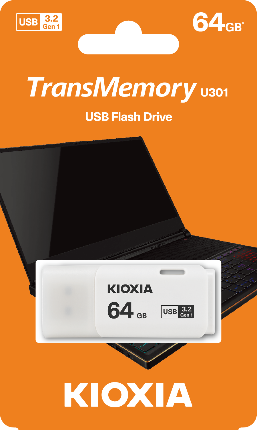 USB 3.2 KIOXIA TransMemory U301 64GB upto 100MB/s LU301W064GG4 Trắng - Bảo hành 5 năm