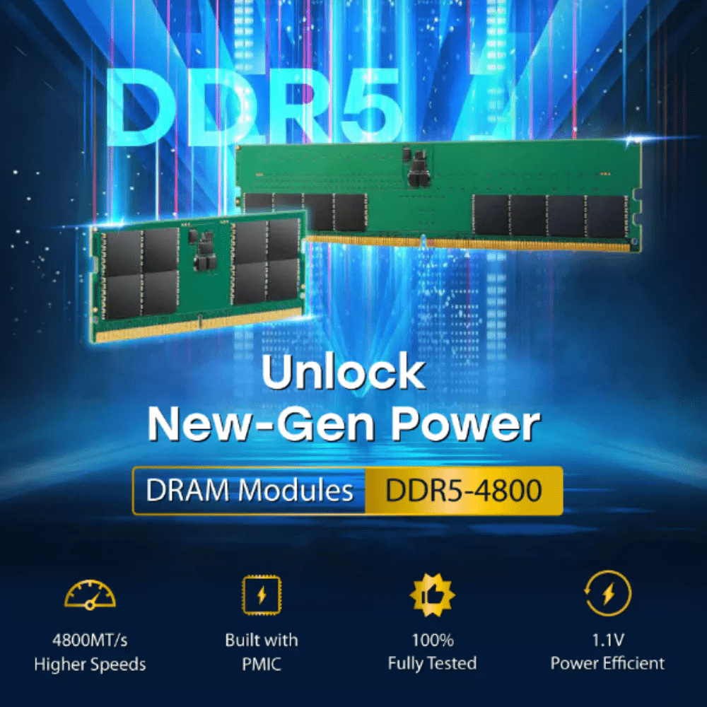 Ram Laptop Transcend 32GB JM DDR5 4800 SO-DIMM 2Rx8 2Gx8 CL40 1.1V JM4800ASE-32G - Bảo hành 3 năm