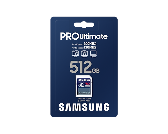 Thẻ nhớ SDXC Samsung PRO Ultimate UHS-I 512GB 200MB/s MB-SY512S/WW - Bảo hành 10 năm
