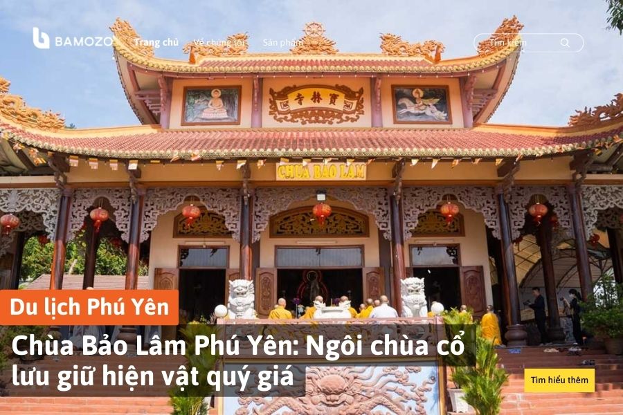 CHÙA BẢO LÂM NẰM TRÊN SƯỜN ĐÔNG NÚI CHÓP CHÀI HƯỚNG NHÌN RA THÀNH PHỐ TUY HÒA