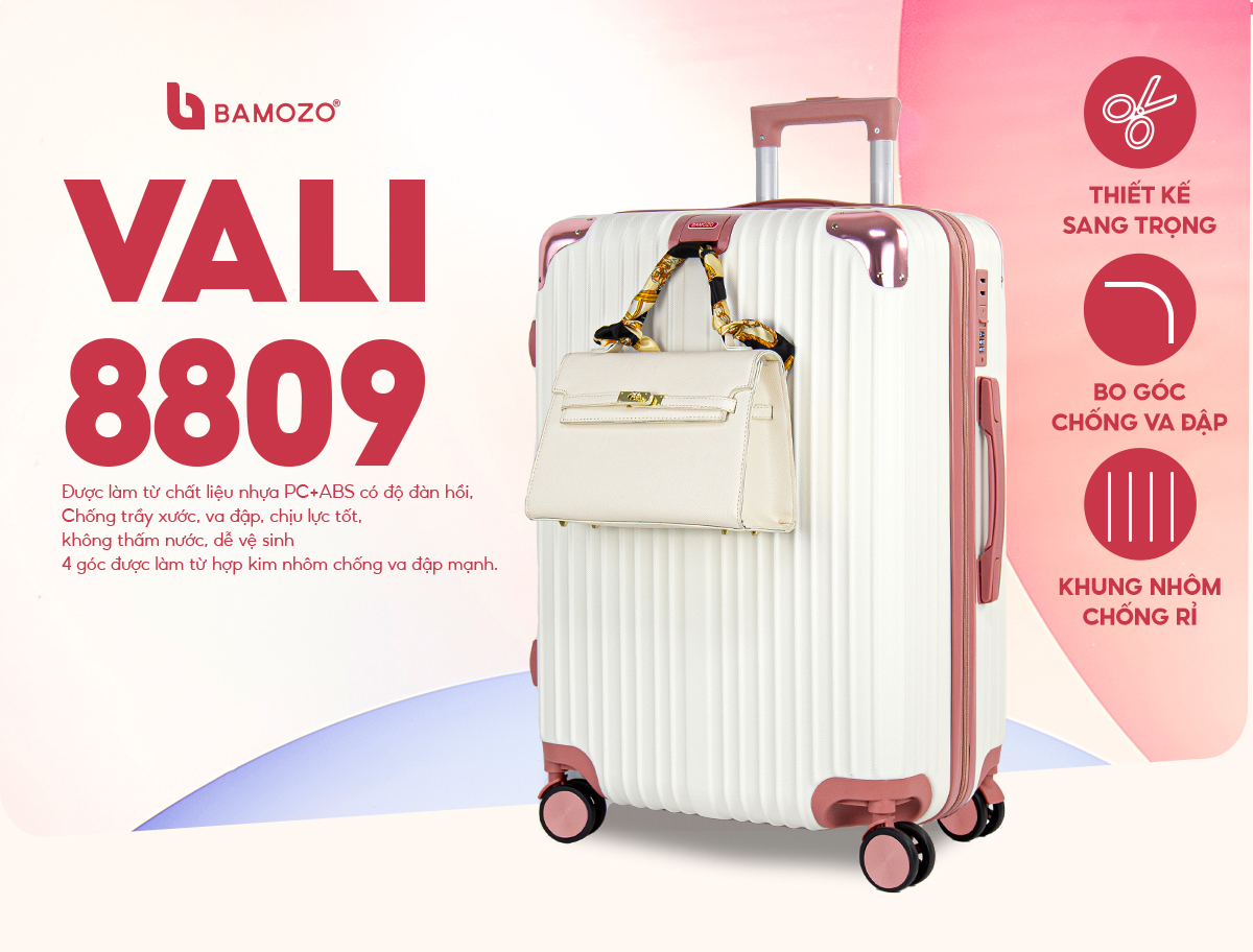 Thông tin chi tiết vali kéo du lịch Bamozo 8809