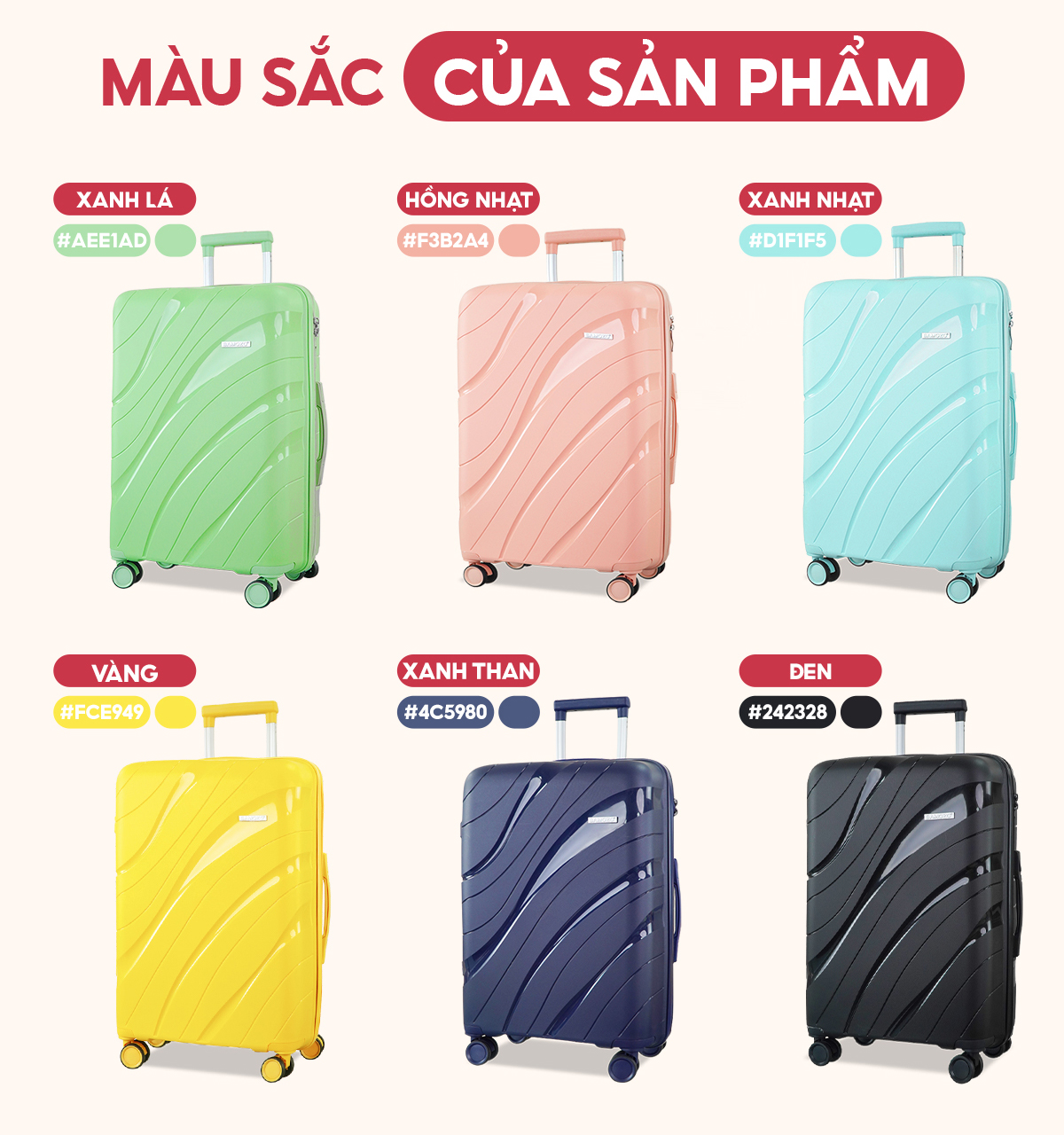 Thông số chi tiết vali siêu nhẹ Bamozo Nancy