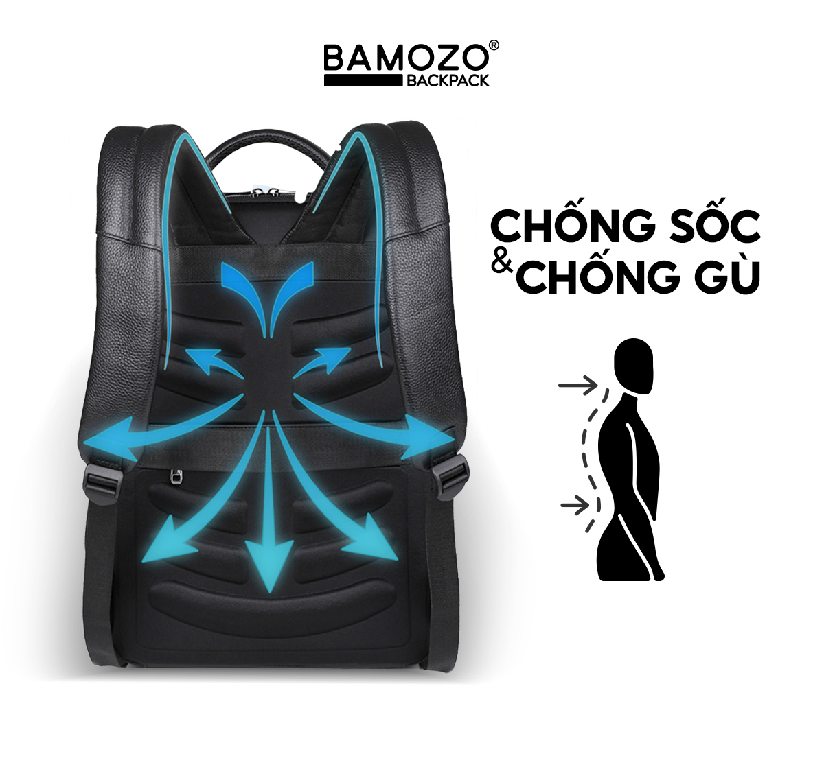 Balo da nam Bamozo BL07 chống nước chống xước