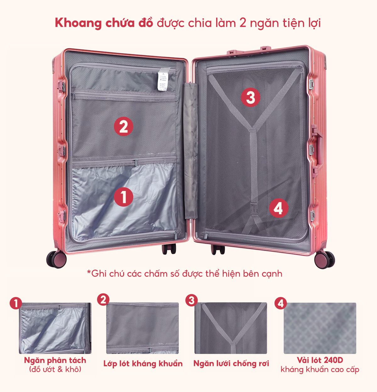 Thông tin chi tiết vali khung nhôm Bamozo 9066C Cao cấp