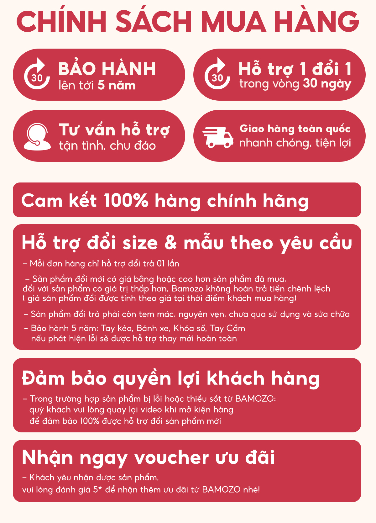 Chính sách mua hàng tại Bamozo