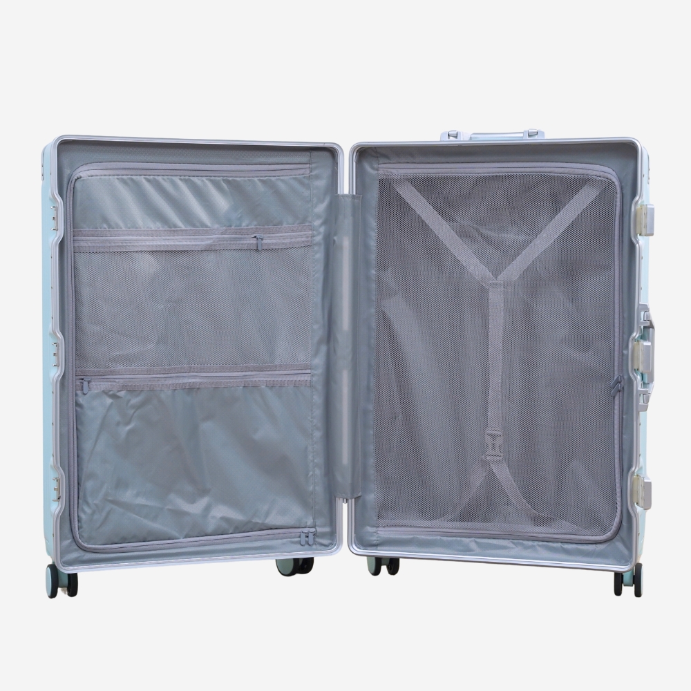 Vali khung nhôm 9066A 2 ngăn chính rộng sử dụng vải lót Poly 210D