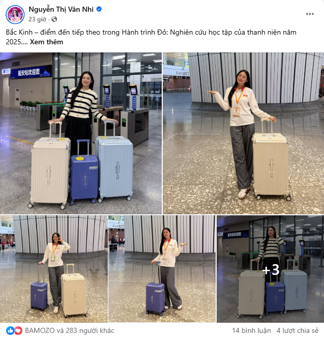 Á hậu Vân Nhi cùng 2 dòng vali cao cấp của Bamozo