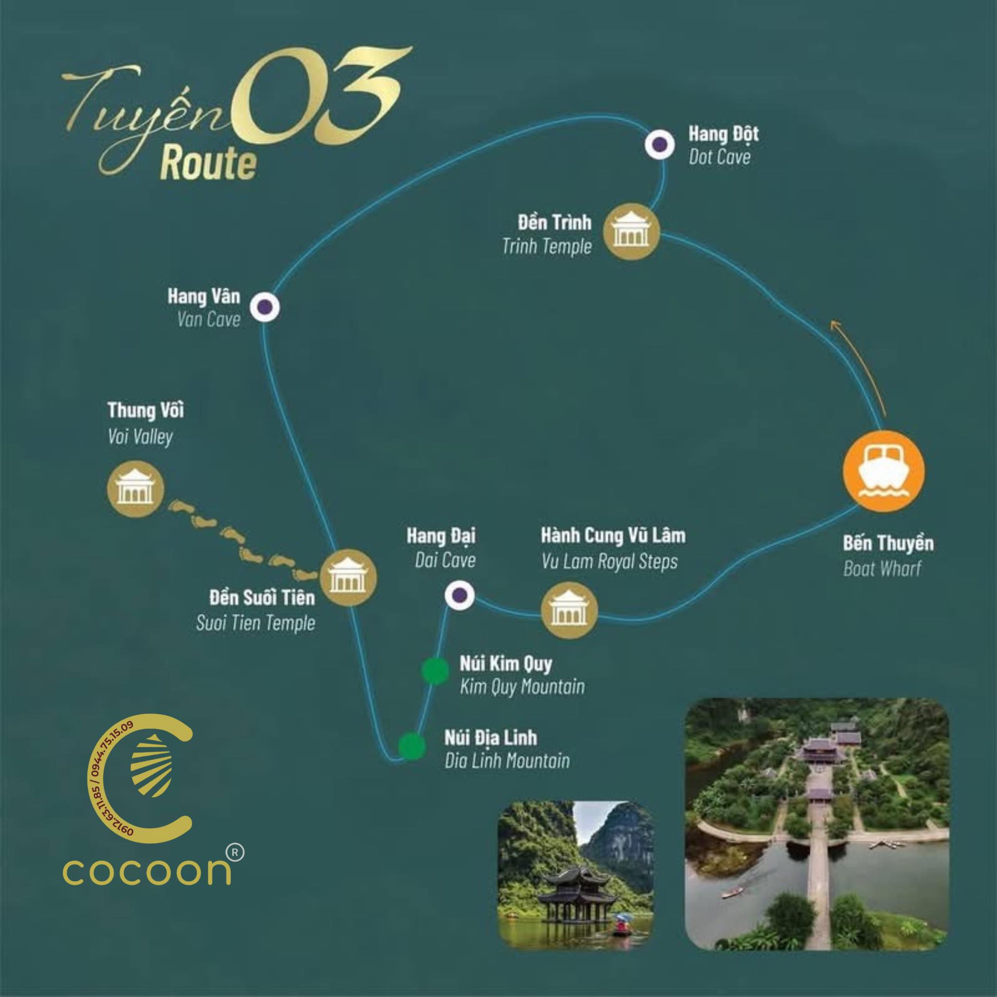 Lộ trình tuyến 3 du lịch Tràng An Ninh Bình