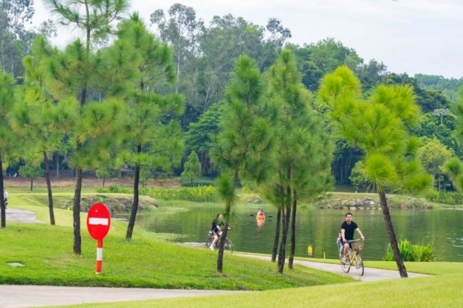 Đạp xe quanh hồ Đồng Chương