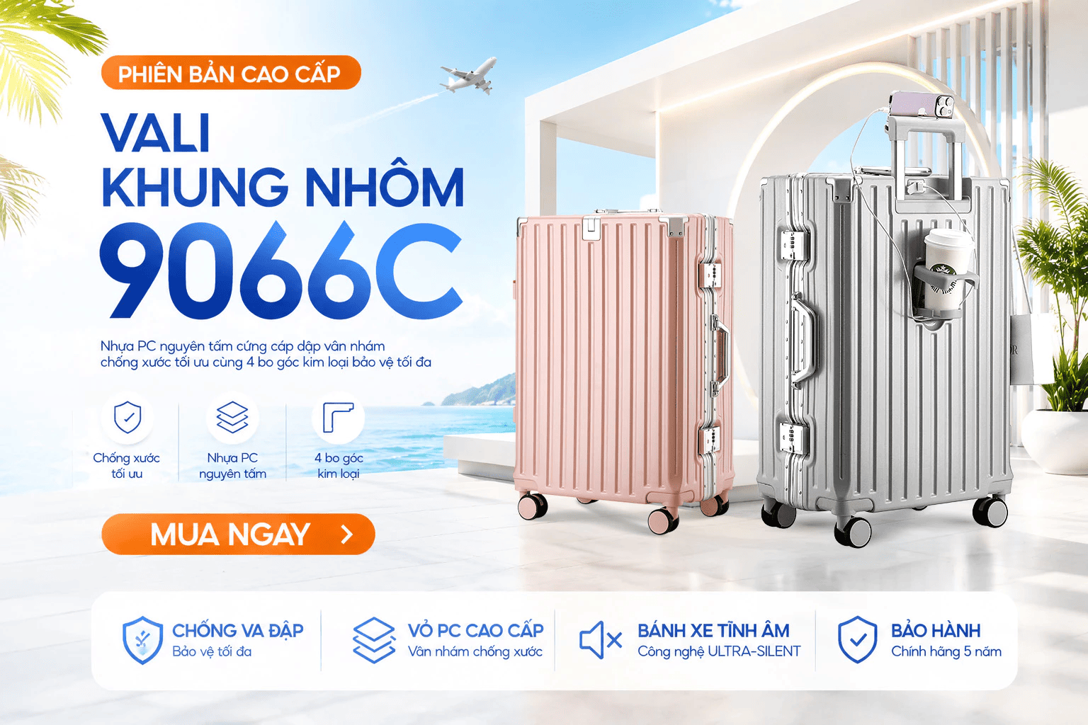 Vali khung nhôm 9066C