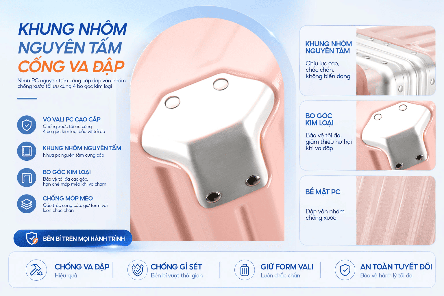 Thuộc tính sản phẩm vali 9066C Bamozo