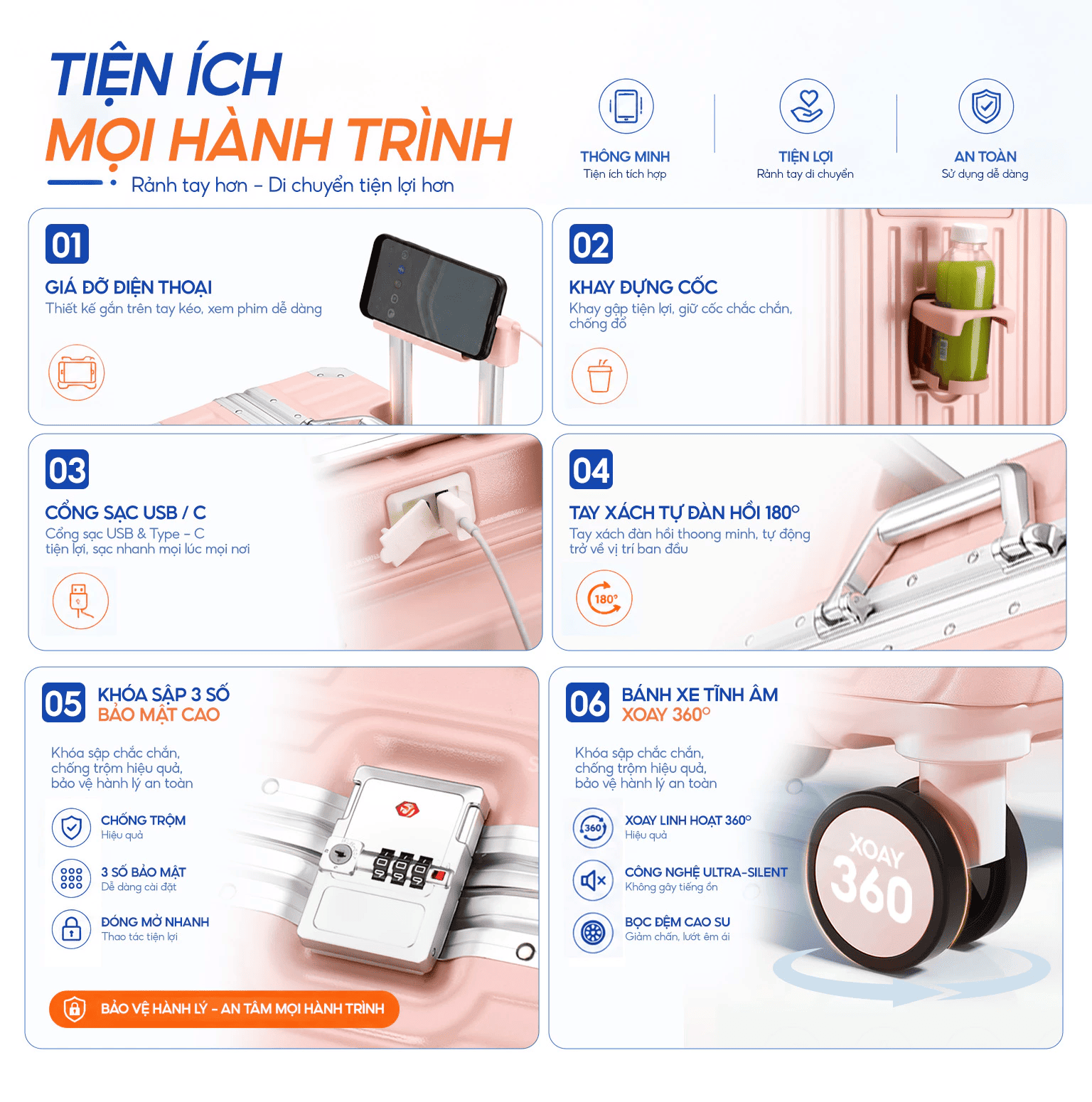 Tiến ích đi kèm vali 9066C