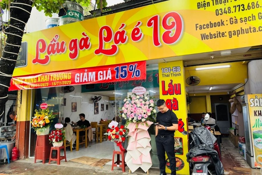 Quán lẩu gà lá é ngon khu vực Đống Đa Hà Nội