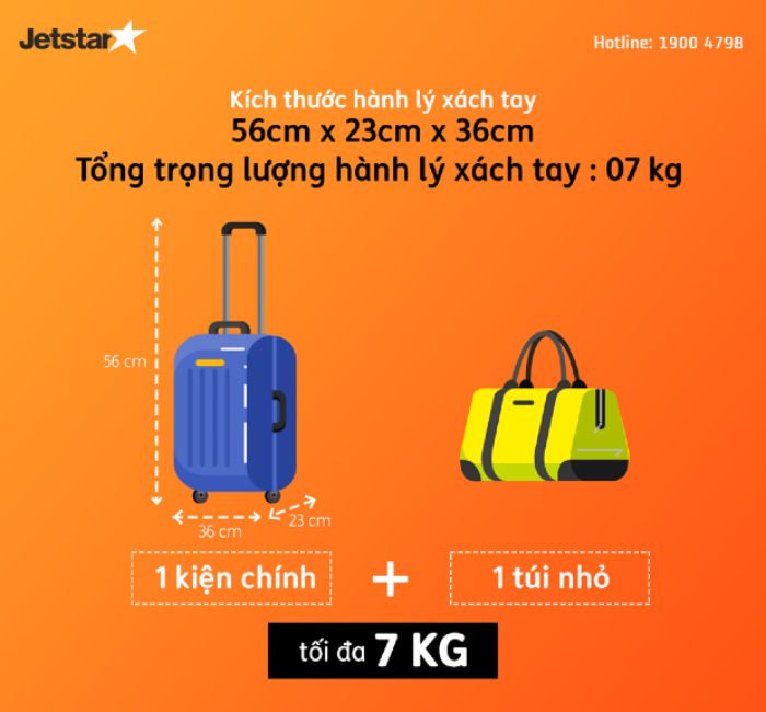 Quy định hành lý xách tay của hàng không Jetstar Pacific