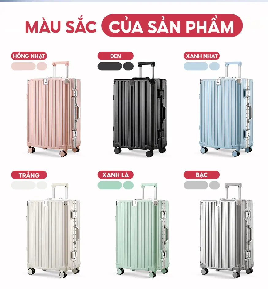 Vali Bamozo Khung Nhôm 9066C Cao Cấp