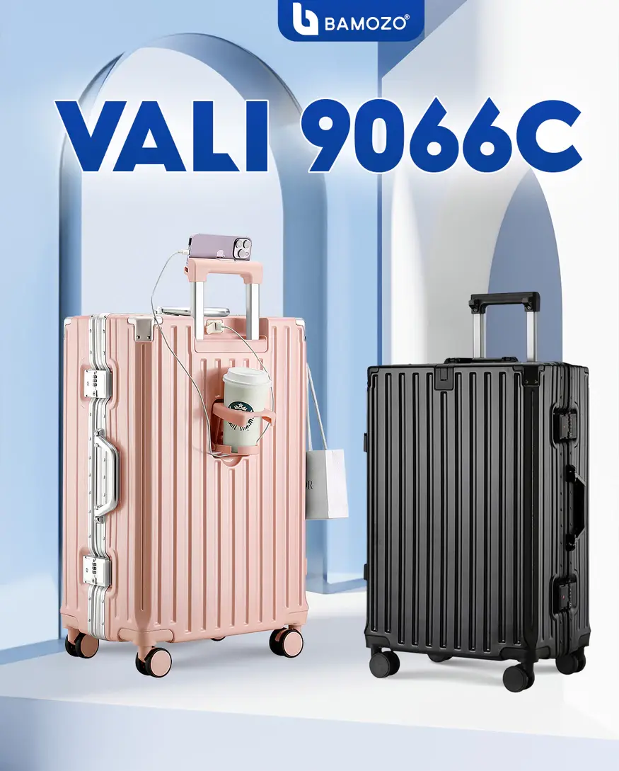 Vali Bamozo Khung Nhôm 9066C Cao Cấp