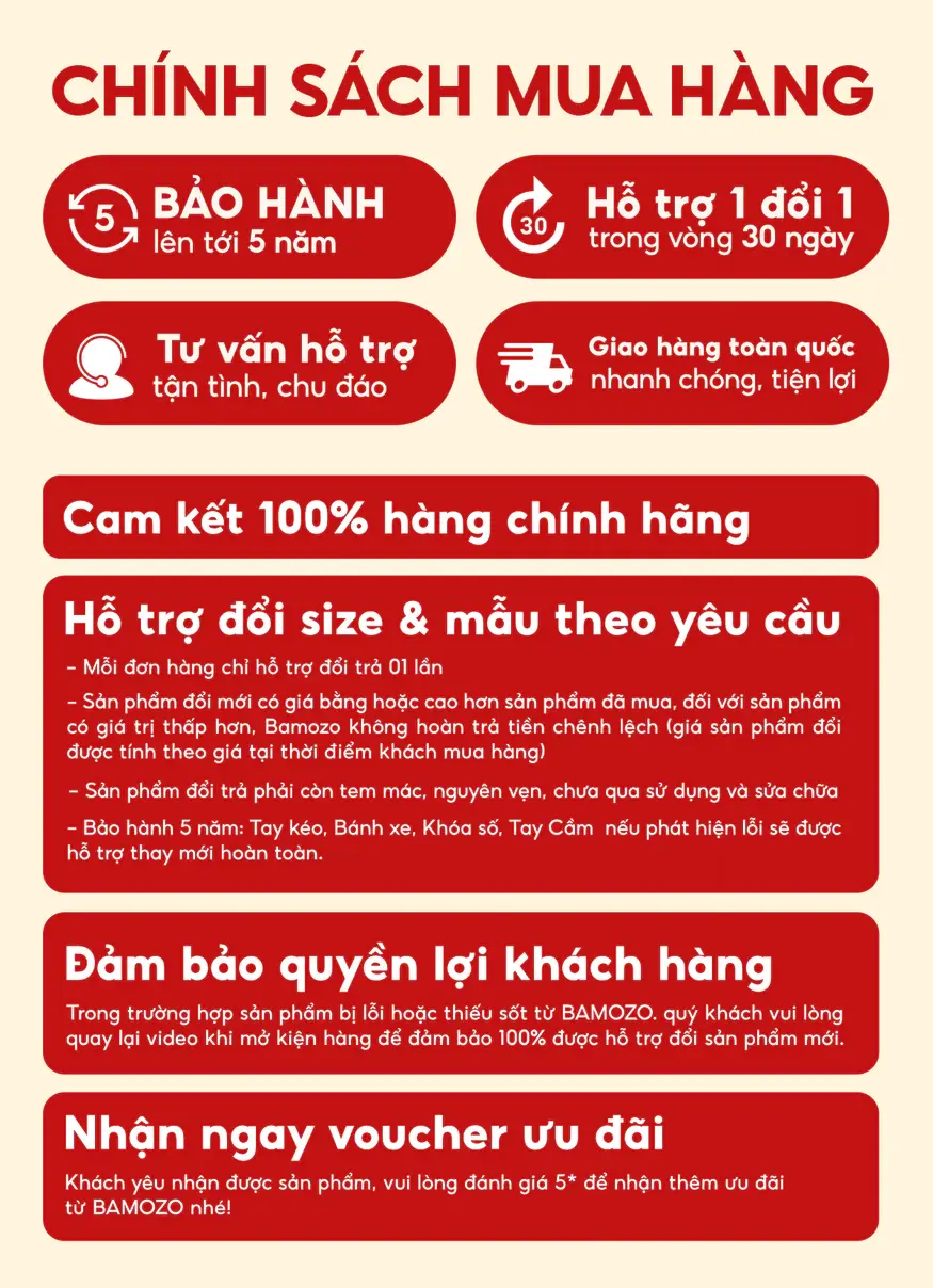 Vali Kéo Du Lịch Bamozo 8801C Size 20/24