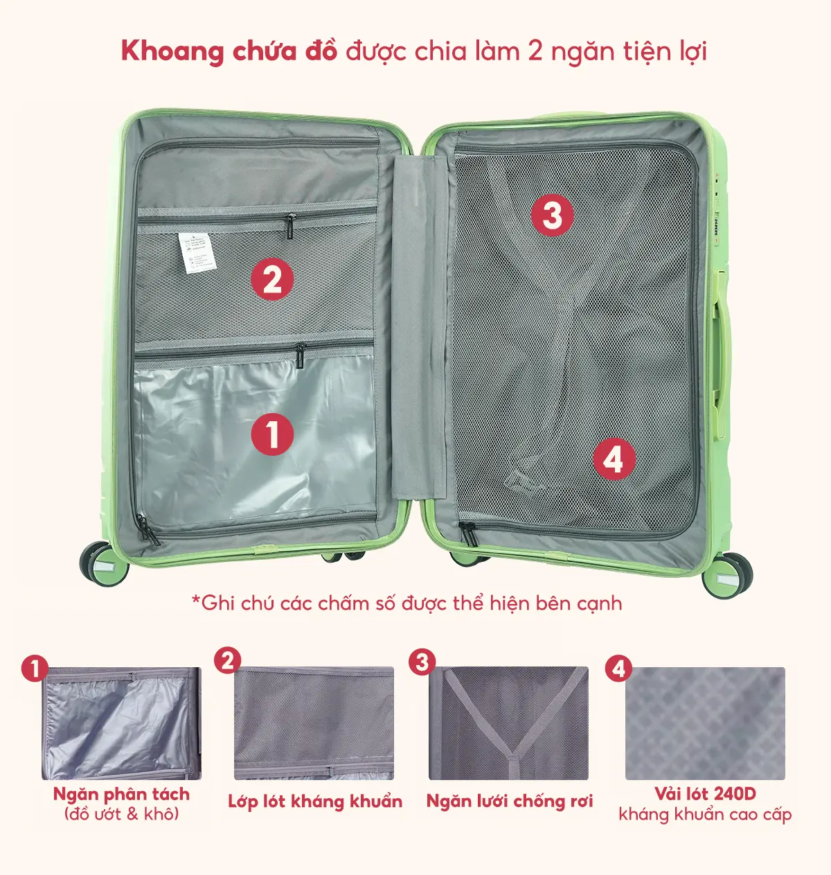 Vali Du Lịch Nancy Bamozo Size 20/24/28 Nhựa PP Cao Cấp