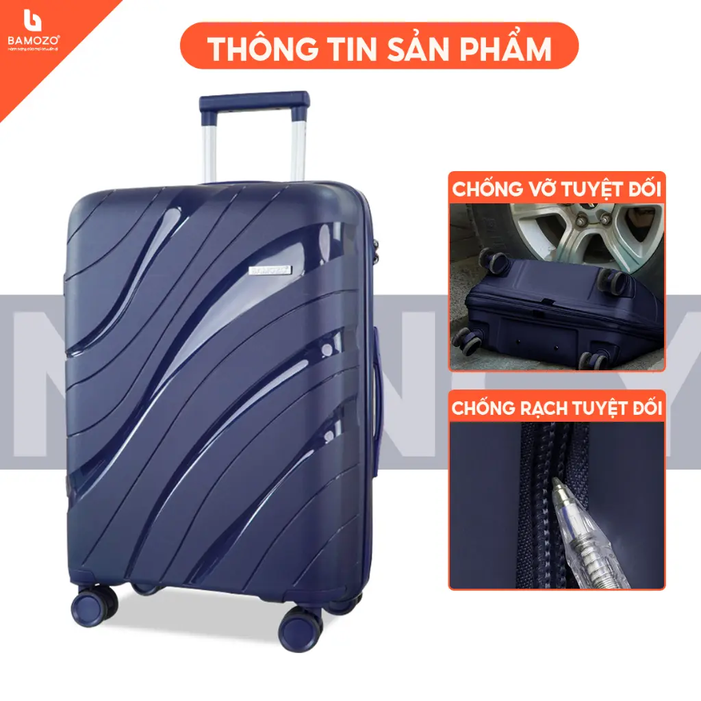Vali Du Lịch Nancy Bamozo Size 20/24/28 Nhựa PP Cao Cấp