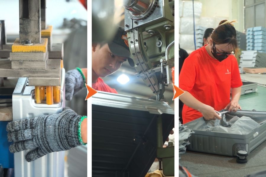 Quy trình sản xuất vali Bamozo tại xưởng