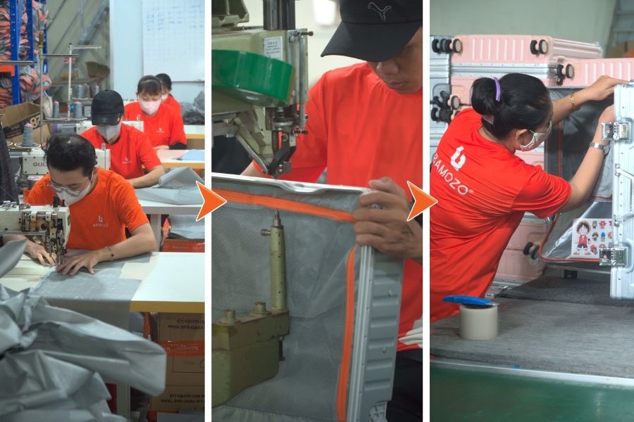 Quy trình sản xuất vali Bamozo tại xưởng