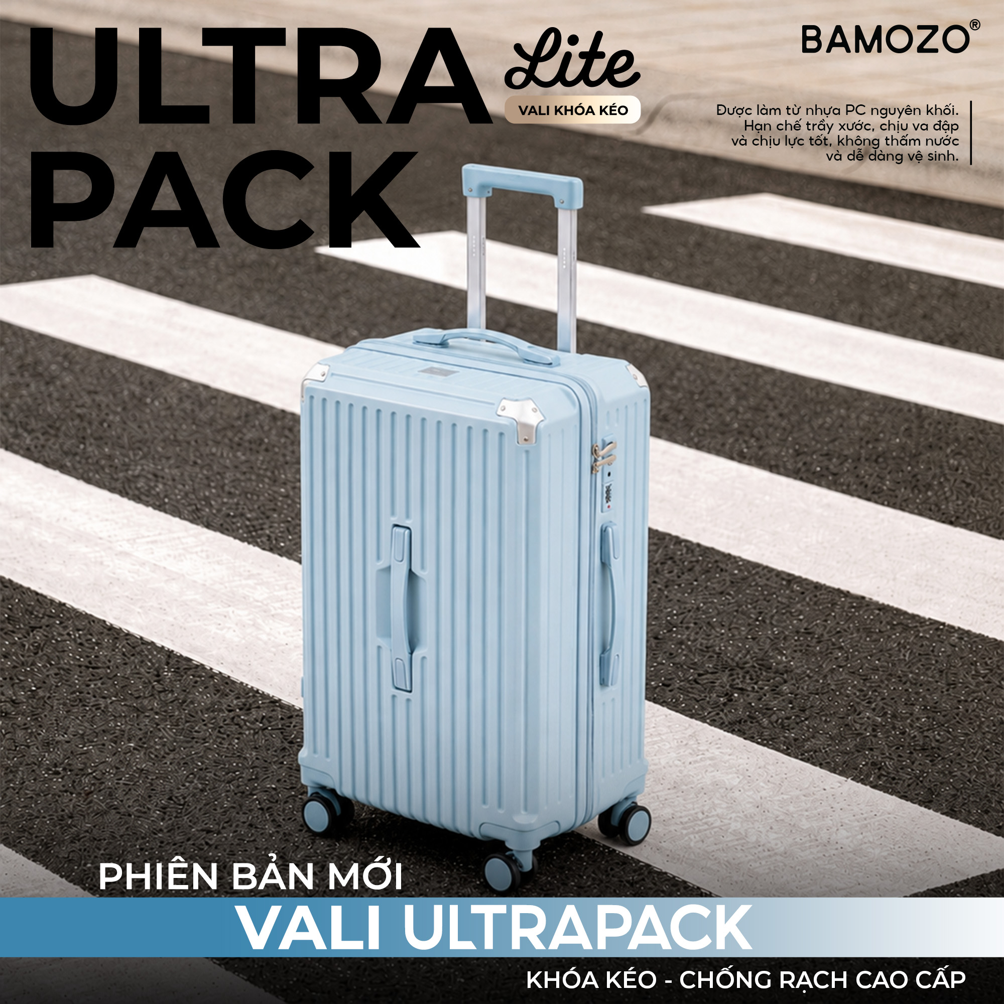Vali Khung Nhôm Khóa Kéo Ultra Lite