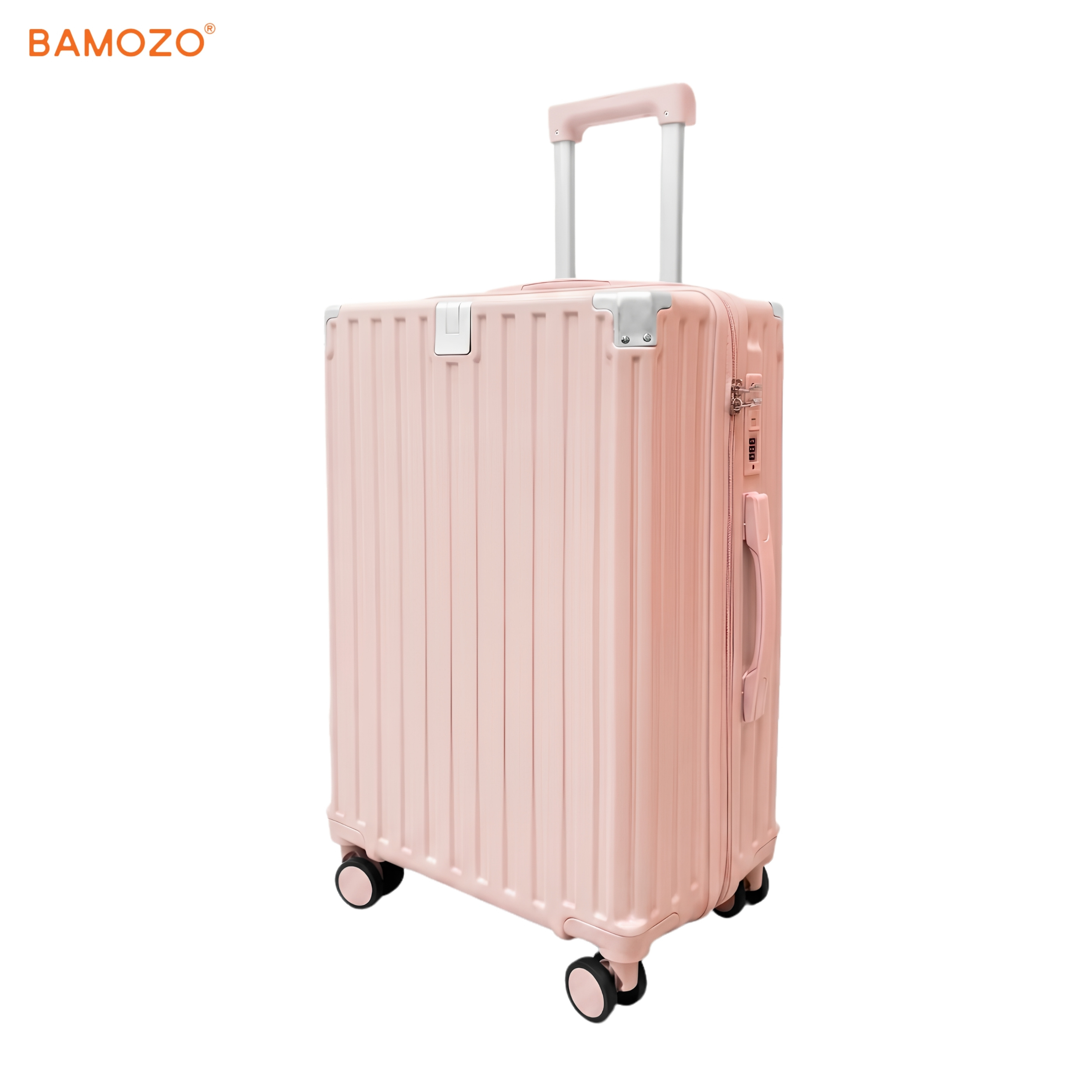 Vali 9066 Lite Bamozo_Khóa Kéo_Nhựa PC_HỒNG