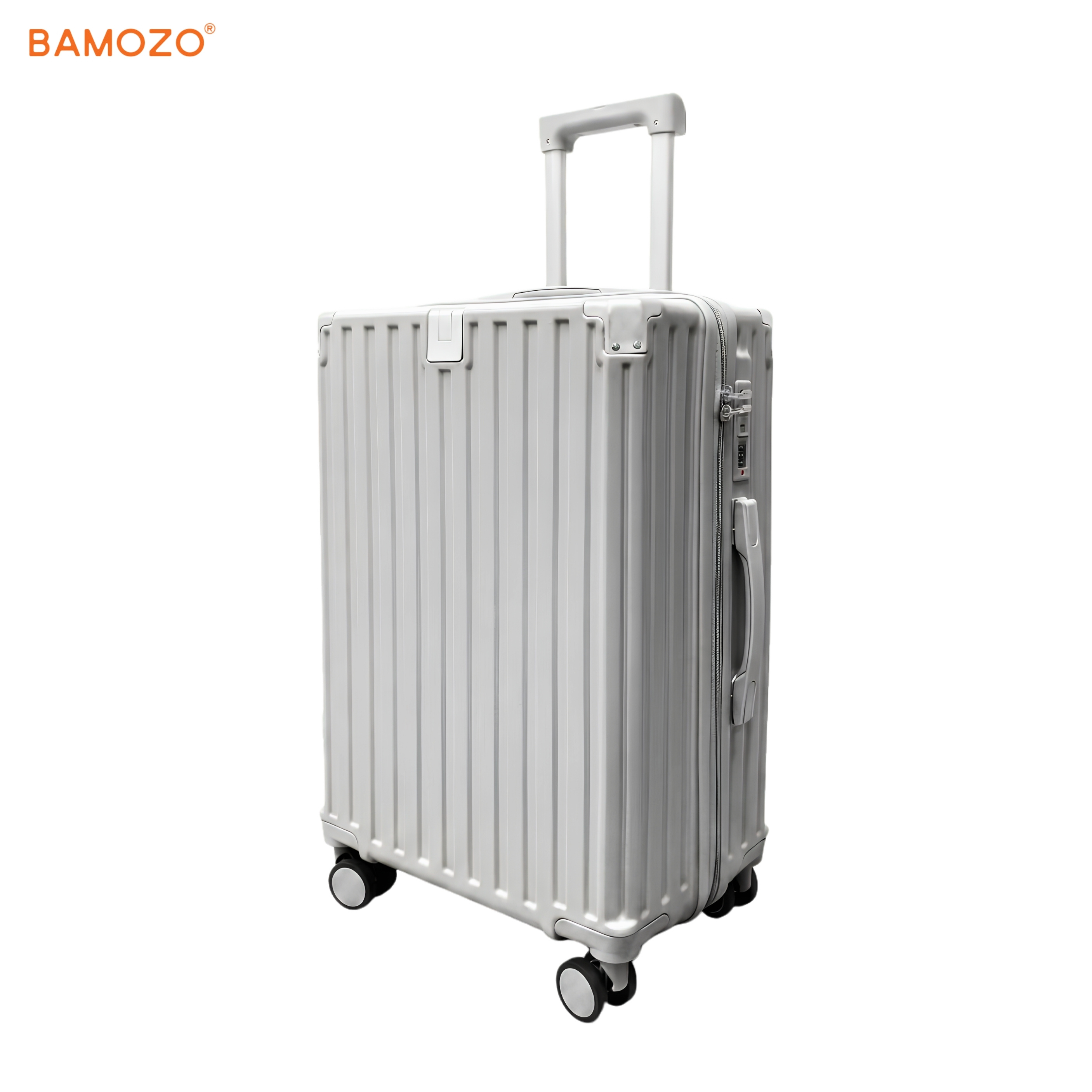 Vali 9066 Lite Bamozo_Khóa Kéo_Nhựa PC_BẠC