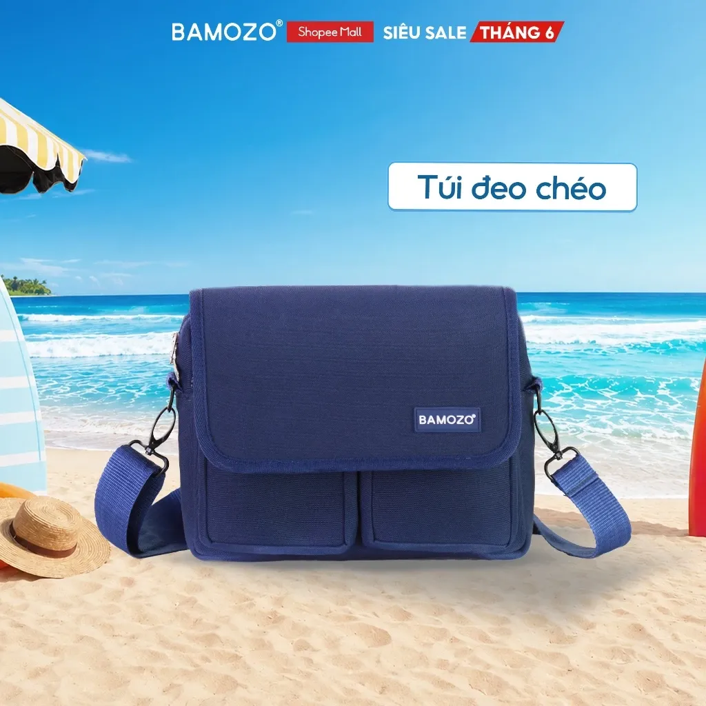 Túi Đeo Chéo Bamozo Canvas 1000D Chống Nước | Nam Nữ Đi Học, Đi Làm