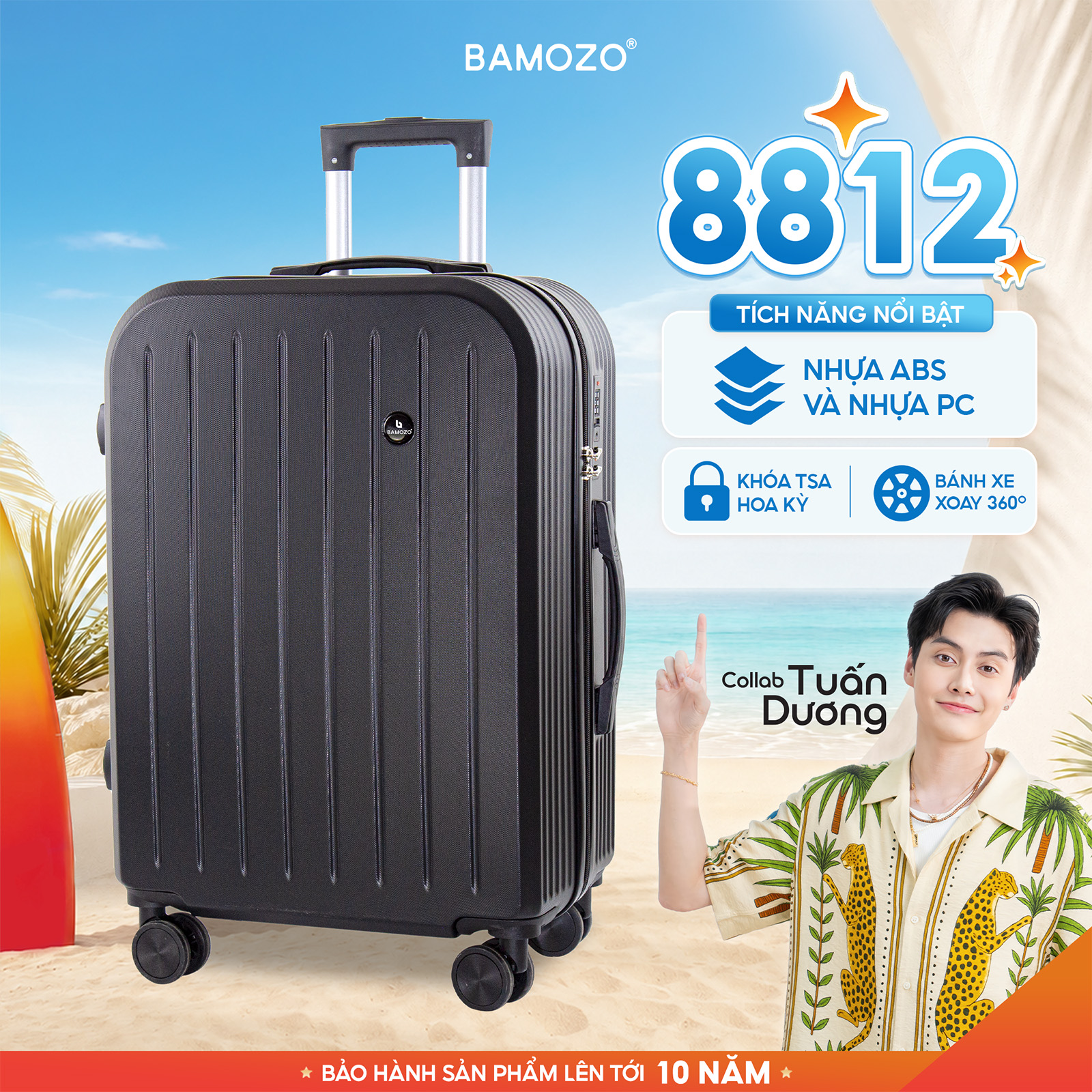 Vali Khóa Kéo Bamozo 8812A Bản Thường Size 20/24