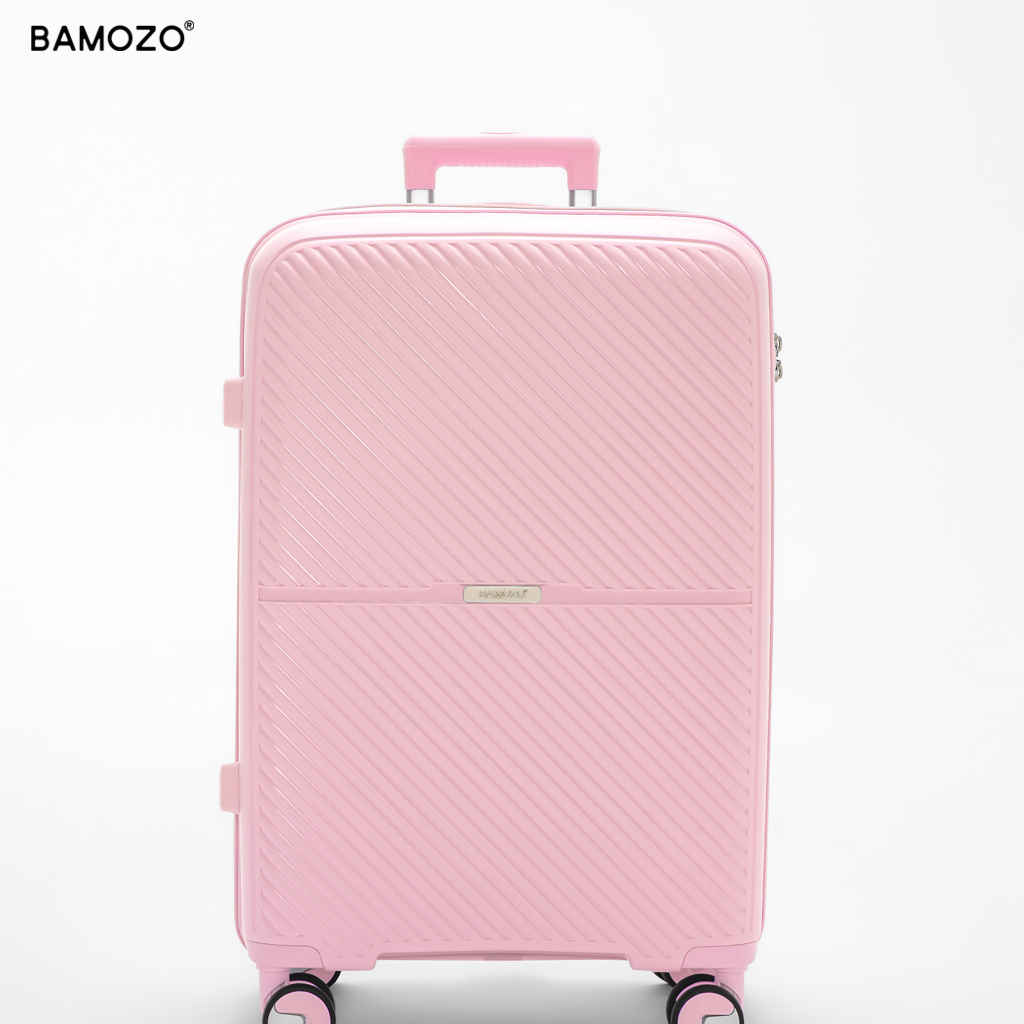 Vali Bamozo RAVO Nhựa PP Siêu Nhẹ - Siêu Bền Size 20/24/28 - Hồng Nhạt