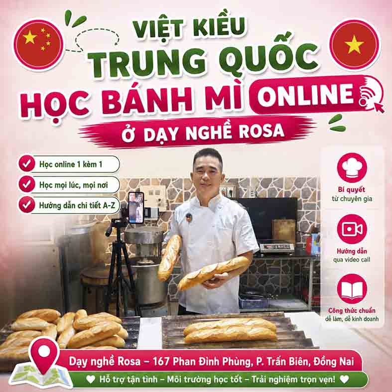 Dạy Cách Làm Bánh Mì Việt Nam Bằng Máy Đánh Bột Bông Lan Và Nướng Bằng Lò Ngang