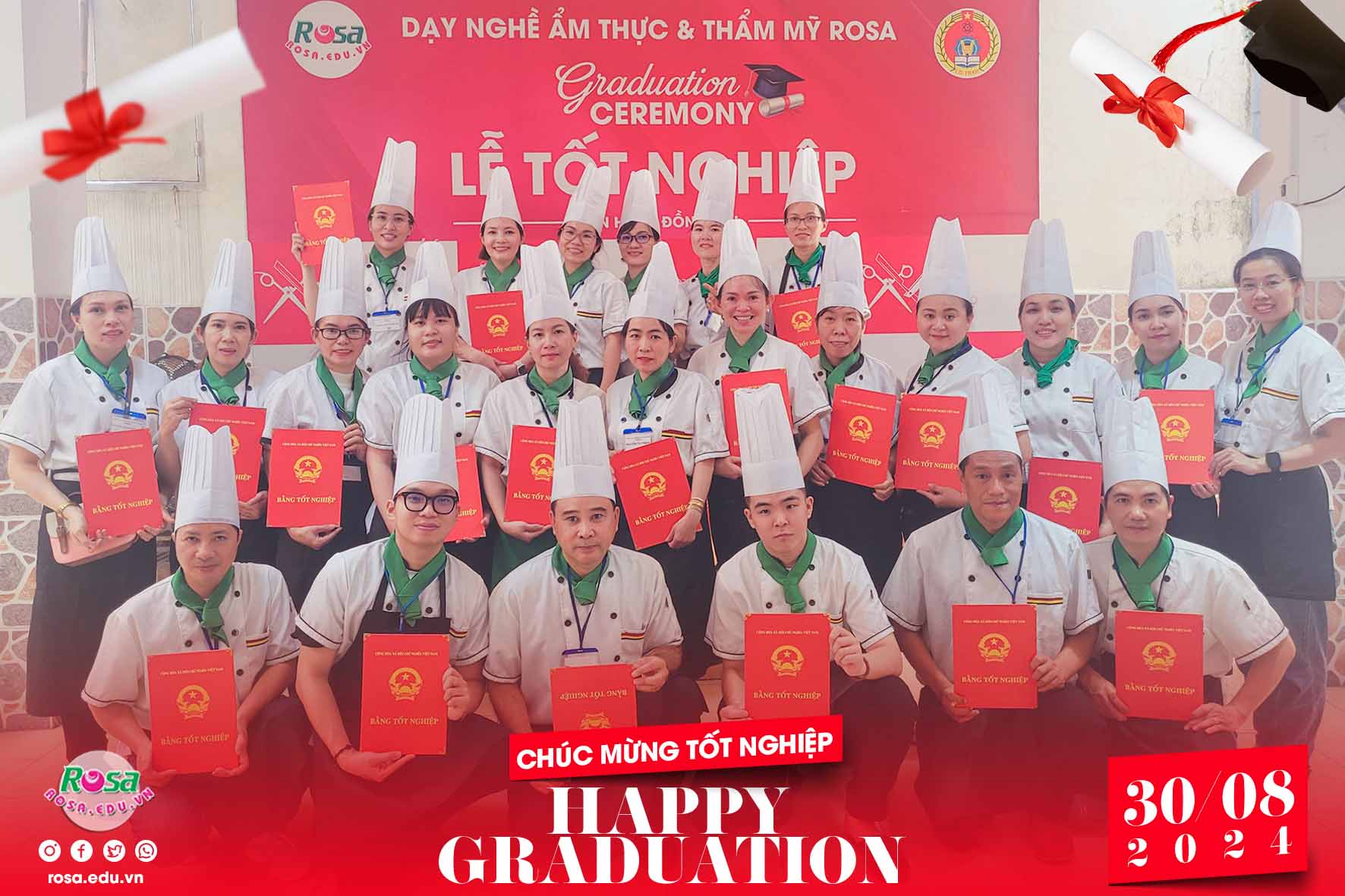 Học khóa NGẮN HẠN, nhận ngay giấy chứng nhận (song ngữ Việt-Anh) của Trường Rosa