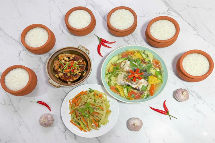 Workshop Học Làm Cơm Niêu + Cá Kho Tộ + Su Su Cà Rốt Xào + Canh Chua Cá Bông Lau PVN388