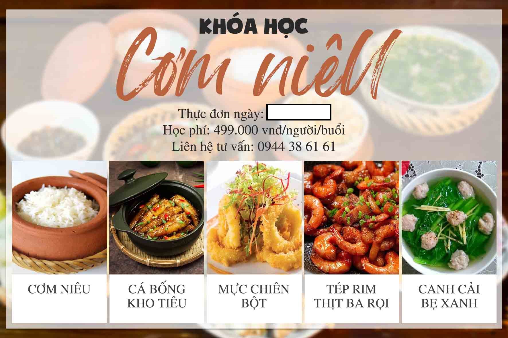 Nghiệp Vụ Bếp Cơm Niêu, Gia Đình, Văn Phòng (8 Buổi - 32 Giờ)