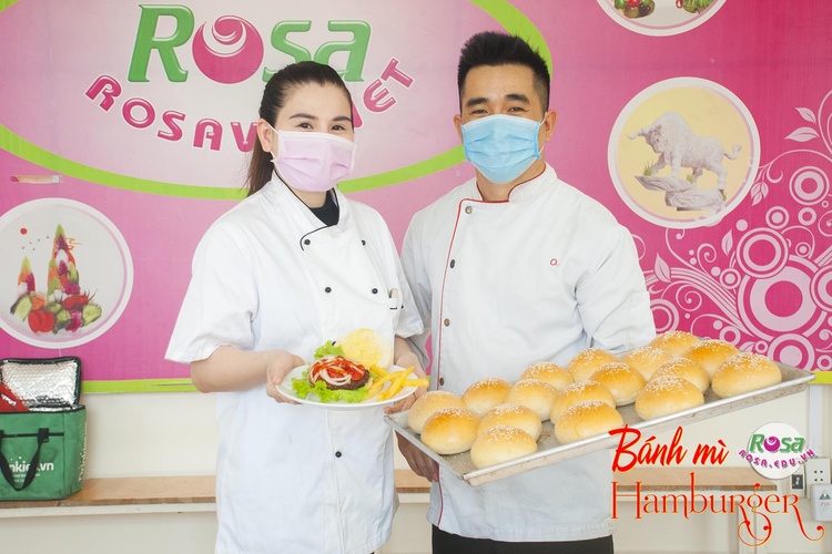 Công Thức Học Làm Bánh Mì Hamburger Kèm Nhân Bánh Mở Kinh Doanh PVN341