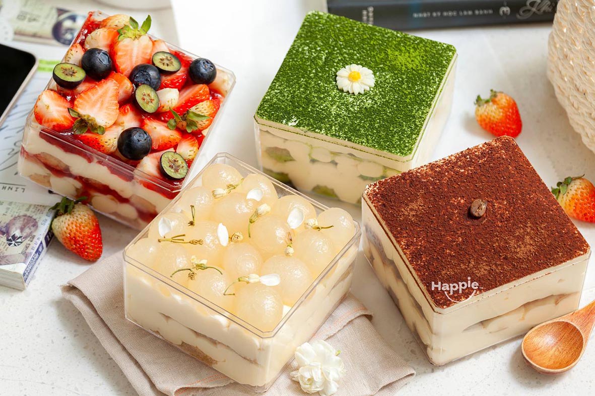 Chuyên Đề Học Làm Bánh Tiramisu Douyin (Truyền Thống, Trà Xanh, Vị Dâu, Việt Quất) PVN88