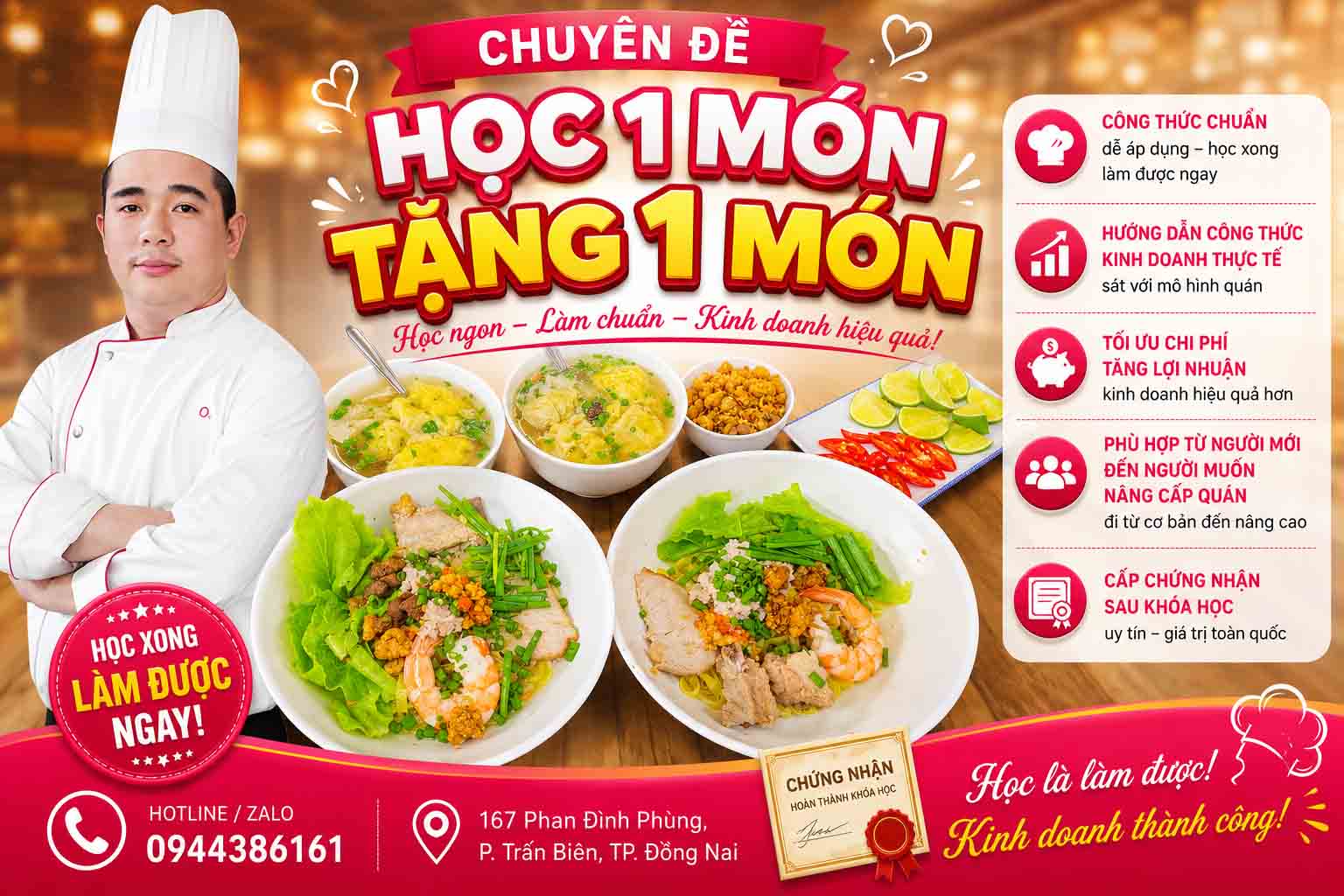 Chuyên Đề Học 1 Món Tặng 1 Món - Ưu Đãi Cực Hot, Học Nghề Nhân Đôi Giá Trị, Mở Quán Kinh Doanh