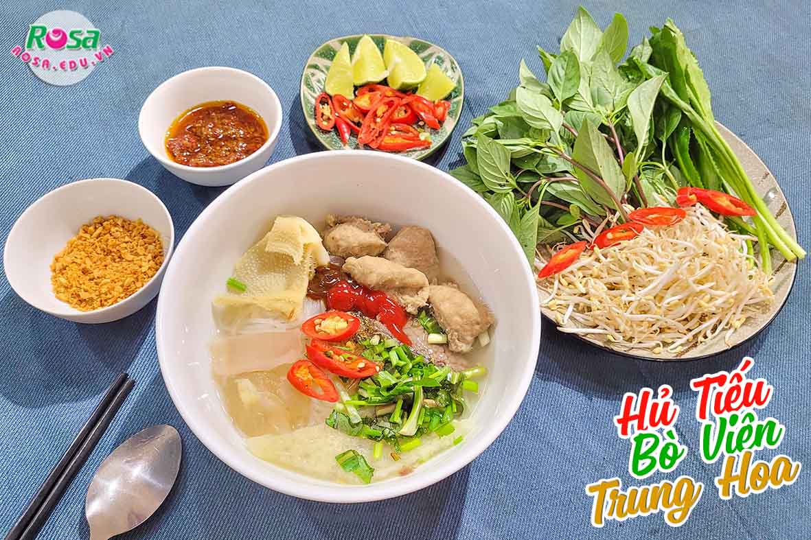 Chuyên đề học cách nấu HỦ TIẾU BÒ VIÊN: bò viên, mực ngâm nước tro, bì nổ, sa tế, đu đủ ngâm chua - Chuẩn vị Trung Hoa PVN833