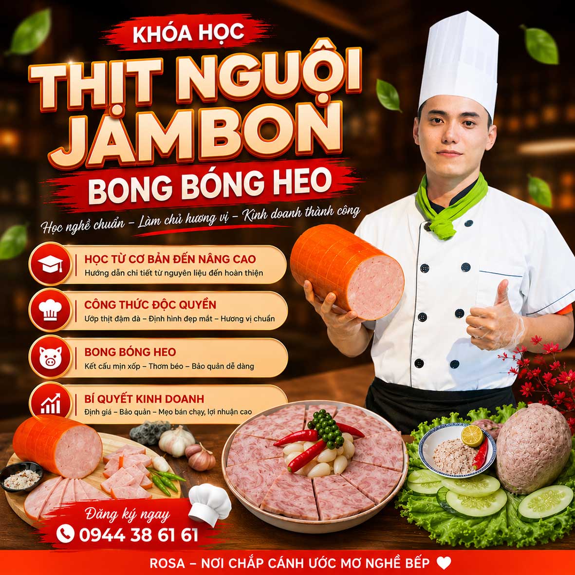 Chuyên Đề Học Cách Làm Thịt Nguội Jambon, Pate Bong Bóng Heo – Chuẩn vị, lên màu đẹp, đậm đà