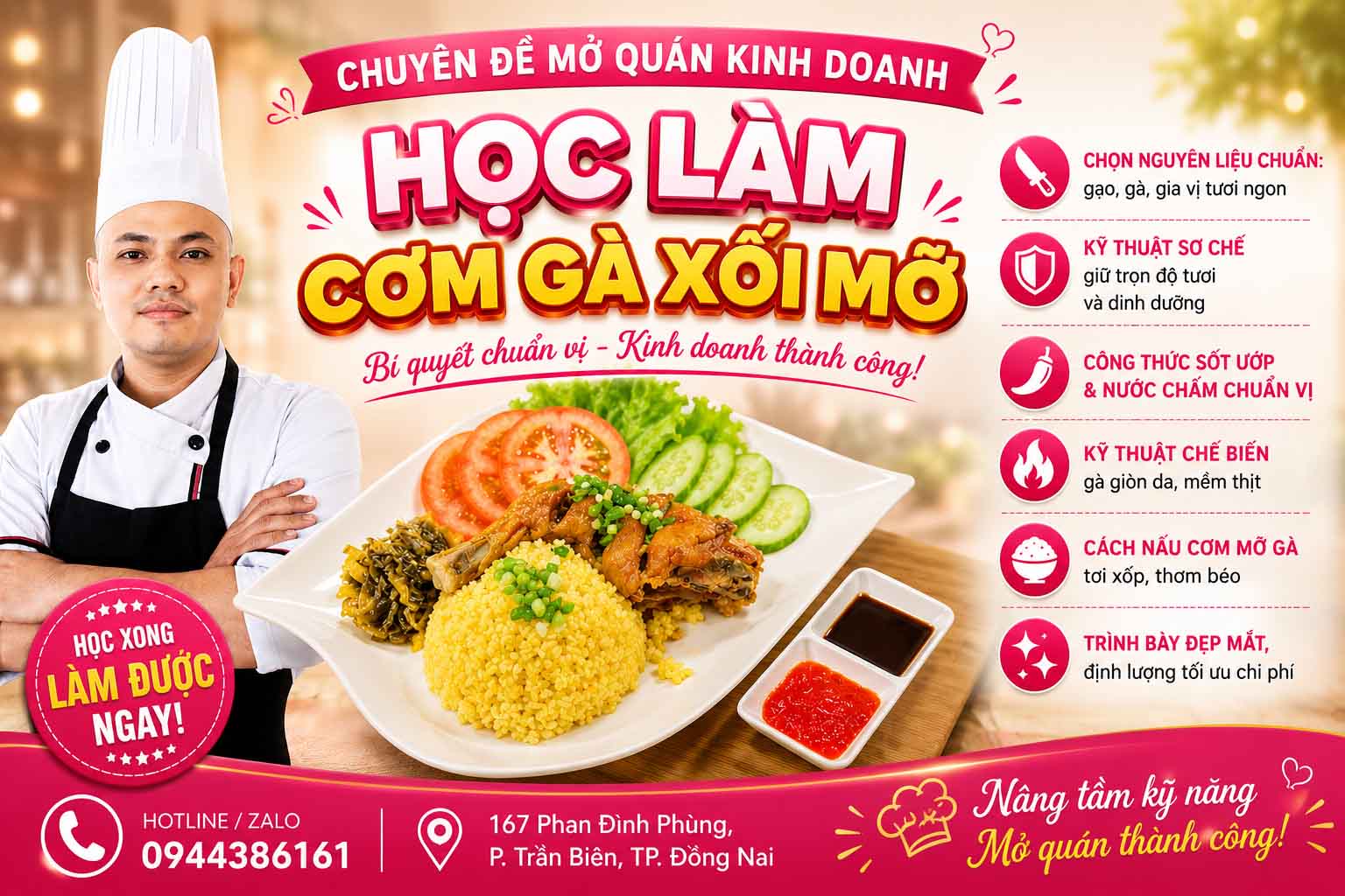Chuyên đề CƠM GÀ XỐI MỠ - Da giòn cực ngon, 1 vốn 4 lời - Mở quánh kinh doanh đắt khách PVN896