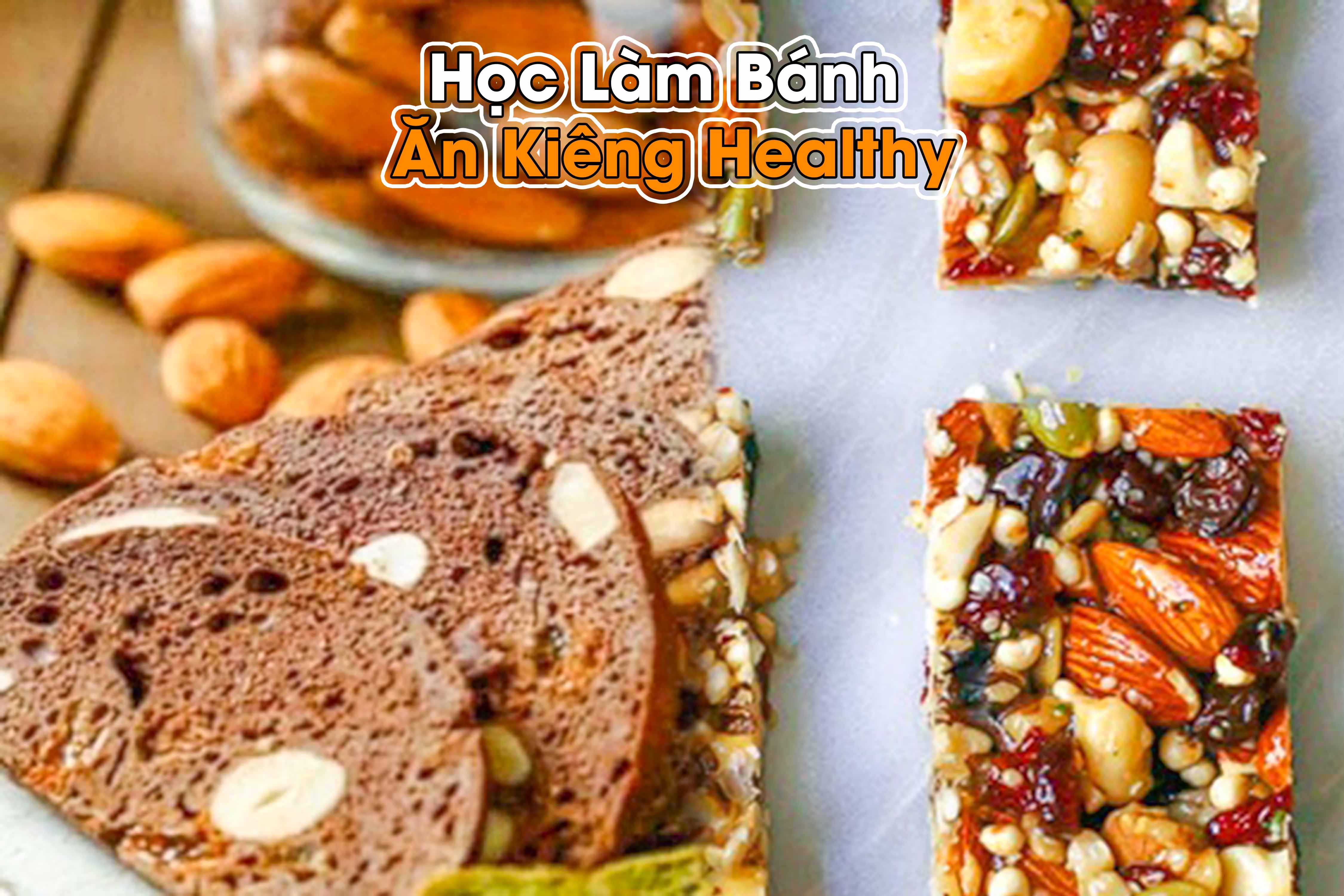 Công Thức học làm Bánh ăn kiêng Healthy 3 loại (Biscotti + Bánh đồng tiền + Thanh gạo lứt) PVN603