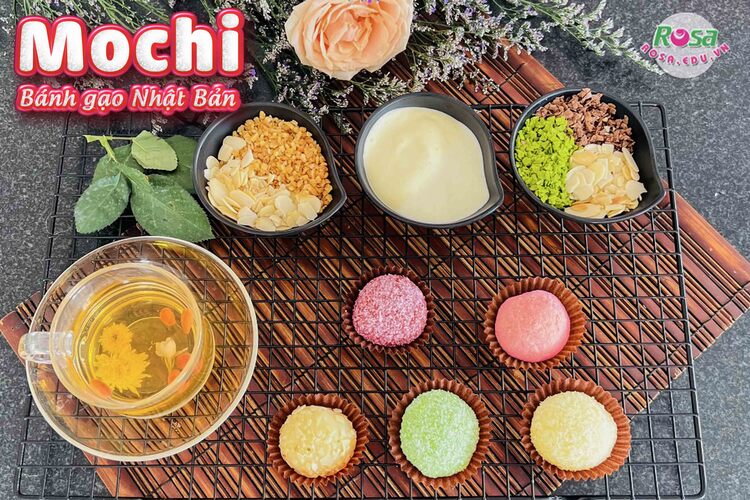 Workshop Học Làm Bánh Mochi Mix Vị + Sốt Matcha, Cacao, Hạnh Nhân, Dừa PVN1343