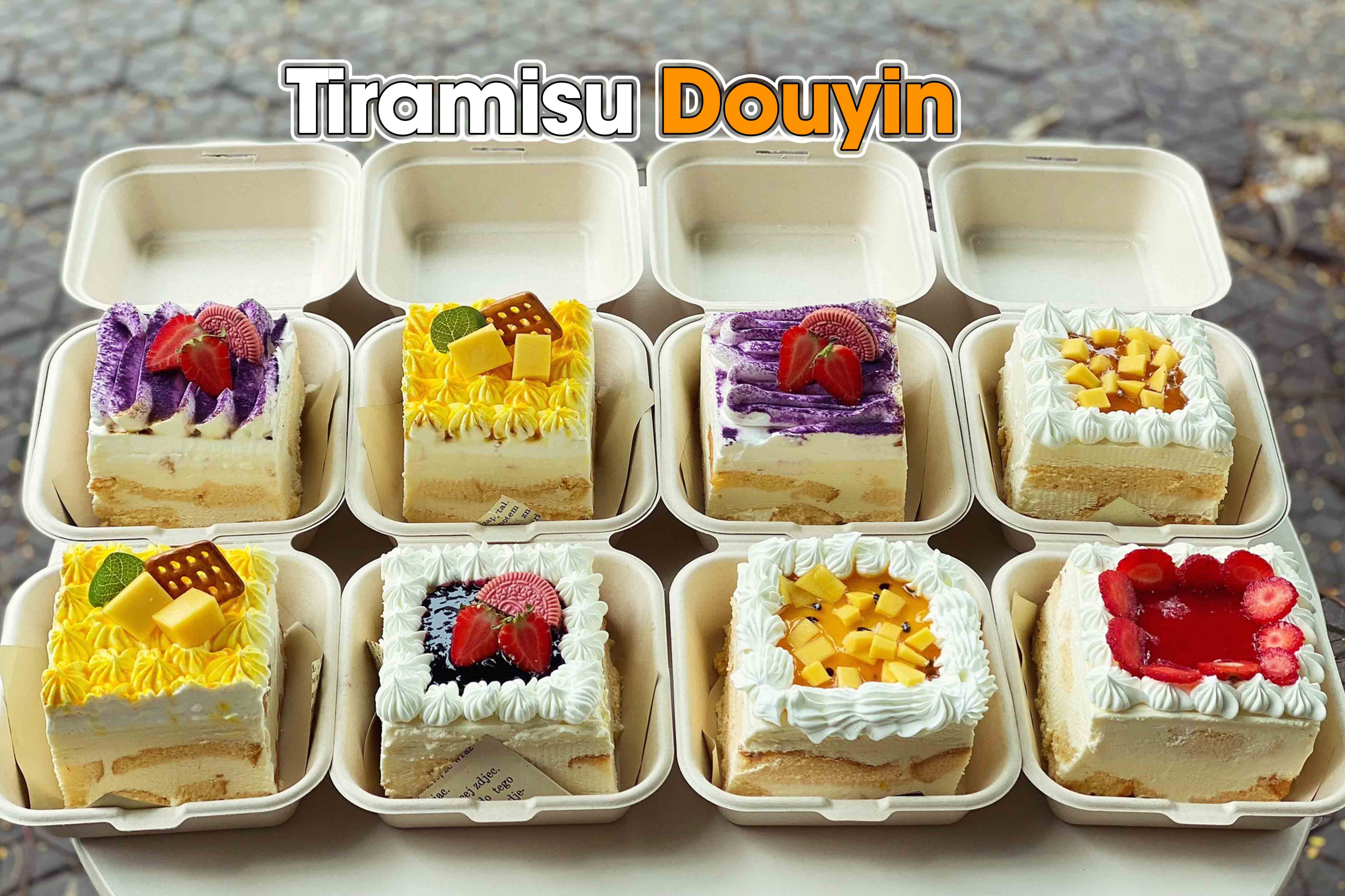 Công Thức Học Làm Bánh Tiramisu Douyin (Truyền Thống, Trà Xanh, Vị Dâu, Việt Quất) PVN91