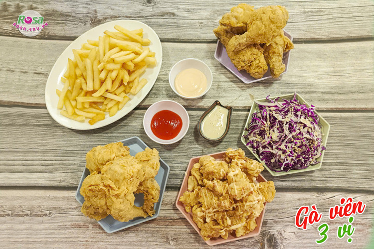 Workshop Học Làm Gà Viên Sốt Cay Hàn Quốc ( Gà Viên Sốt Cay + Gà Viên Sốt Kem + Gà Viên Sốt Phomai + Khoai Tây Chiên) PVN1262