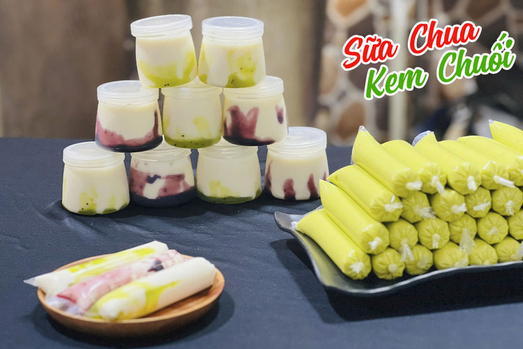 (Workshop VIP) Học Làm Sữa Chua + Kem Bơ +Kem Chuối Sữa Dừa (Lớp 10 Học Viên, Học Ngắn, Kinh Doanh Ngay) PVN135