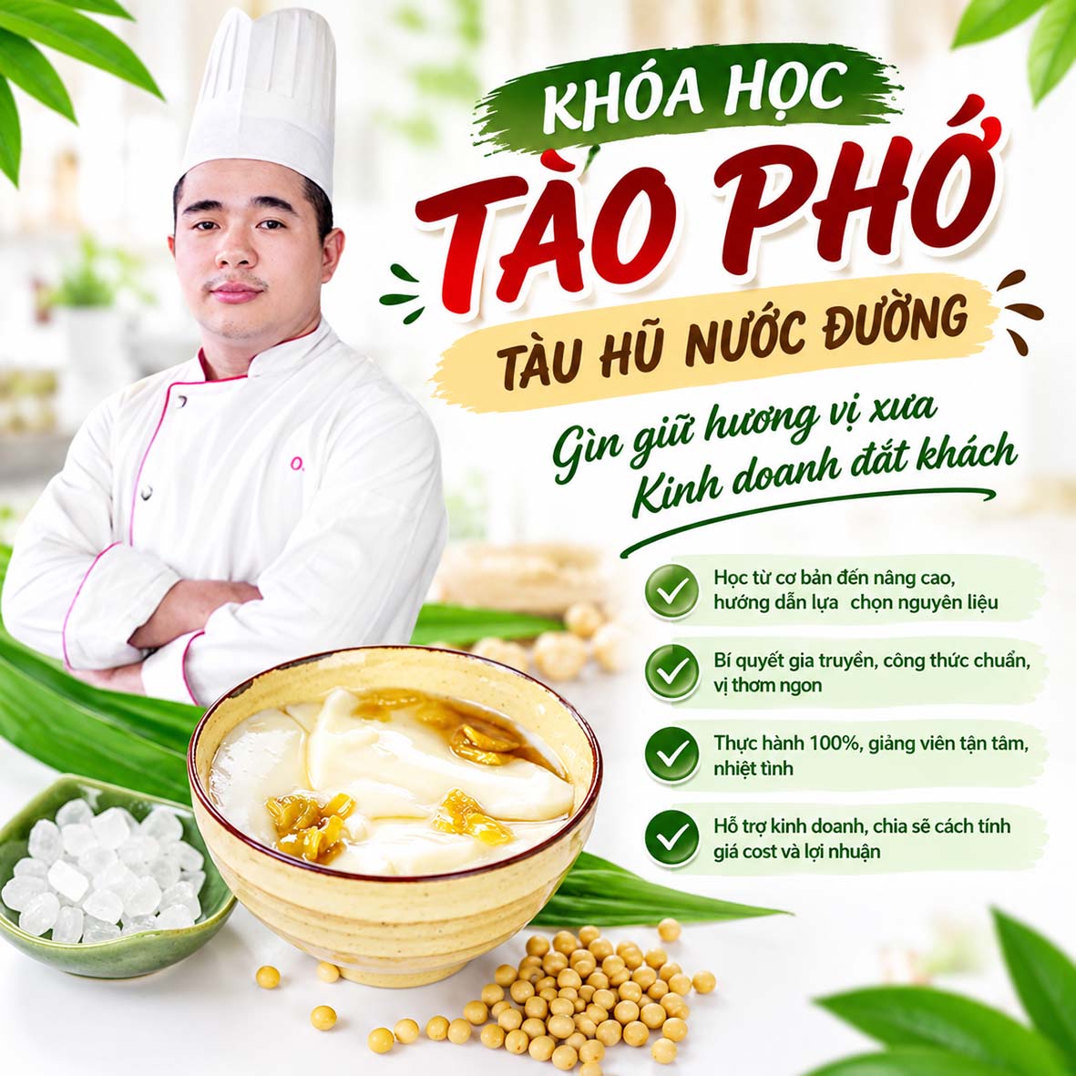 Chuyên Đề Học Cách Làm Tào Phớ (Tàu Hũ Nước Đường), Đậu Hũ, Tàu Hủ Miếng, Đậu Phụ - Mở Bán Kinh Doanh Đậu Hũ Gia Truyền